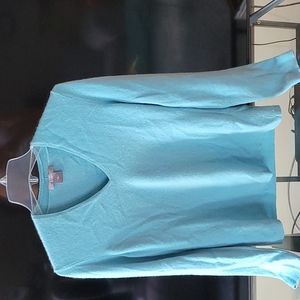Very soft powder blue v-neck cashmere sweater from Ann Taylor